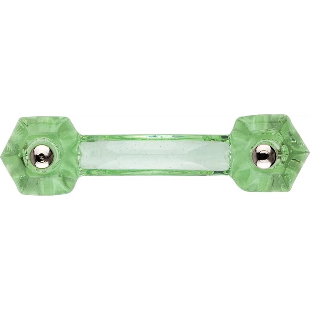Depression Era Hexagonal Clear Green Glass Drawer Pull.  SET OF 26